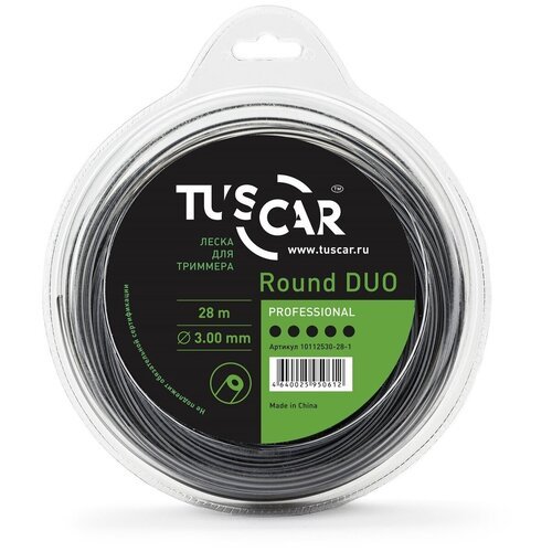 Леска для триммера TUSCAR Round DUO, Professional, 3.0mm*28m, 10112530-28-1