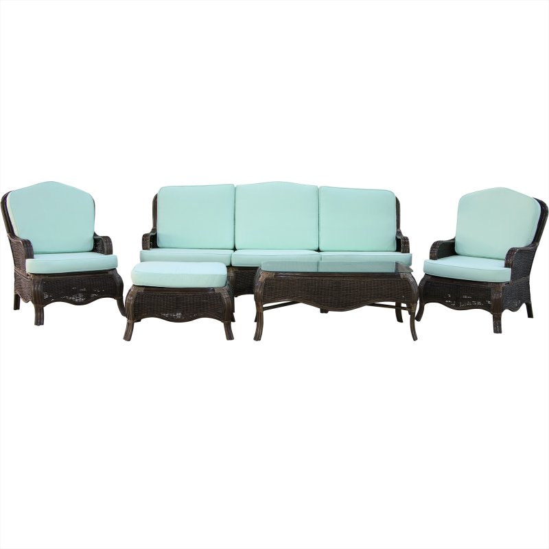 Комплект мебели Rattan grand Manchester 5 предметов голубой