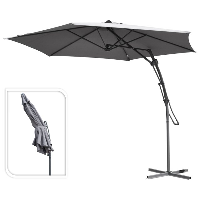 зонт от солнца d380см h1,98м серый полиэстер
