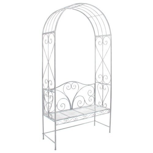 Edelman Садовая скамейка с аркой Пеллегрино 230*116 см, белая, металл 1042293