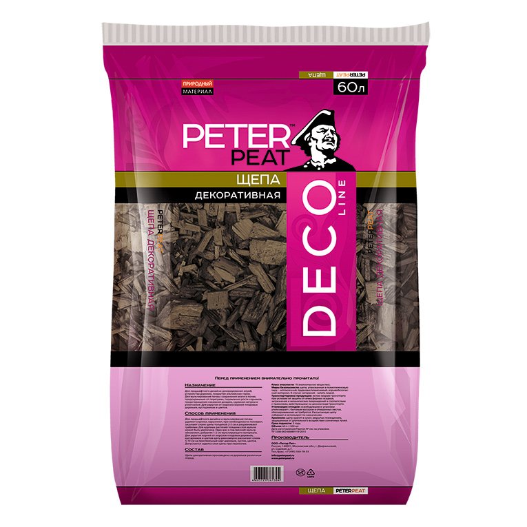 Щепа декоративная черная 60 л Peter Peat