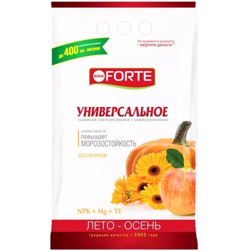 Удобрение BONA FORTE универсальное лето-осень, 6.96 л, 5 кг, 1 уп.