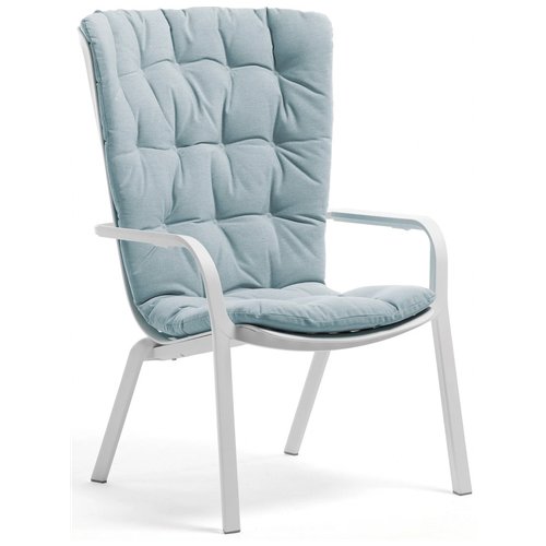 Лаунж-кресло с подушкой Nardi Folio, белый, голубой