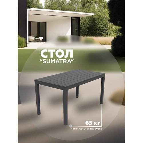 Стол прямоугольный 'SUMATRA', 138*78 см, антрацит, арт. 01790