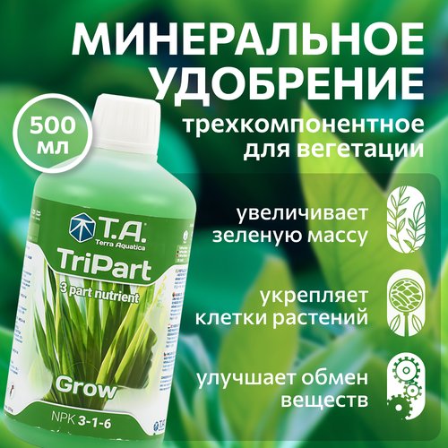 Удобрение Terra Aquatica TriPart Grow (ex GHE FloraGro) 0.5 л.