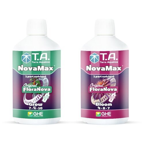 Комплект минеральных удобрений Terra aquatica FloraNova (NovaMax Grow)+ (NovaMax Bloom) 2шт * 0,5л