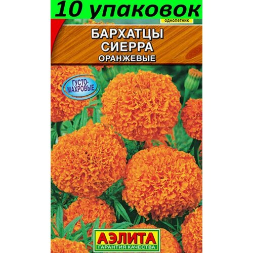 Семена Бархатцы Сиерра оранжевые 10уп по 0.3г (Аэлита)