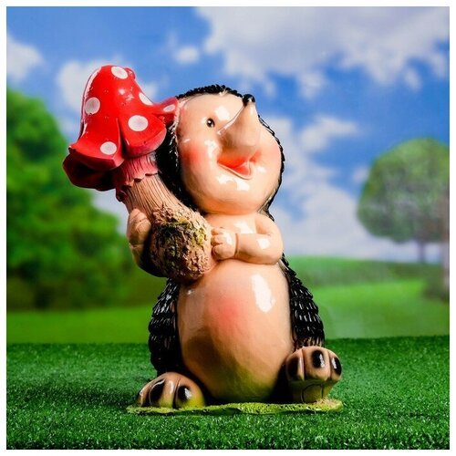 Хорошие сувениры Садовая фигура 'Еж Весельчак с грибочком' 32х15см
