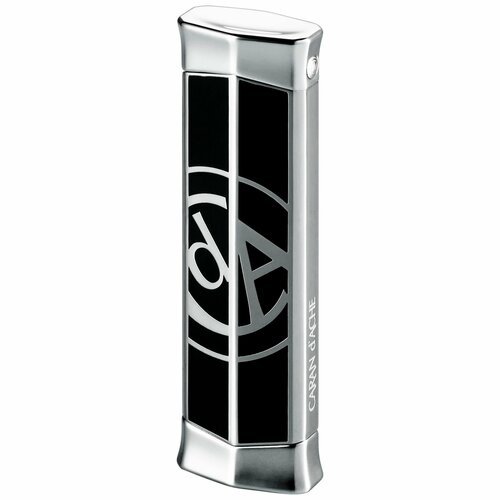 Зажигалка газовая CARAN d'ACHE CD 02 Rhodium with Logo Black