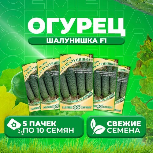 Огурец Шалунишка F1, 10шт, Гавриш, от автора (5 уп)