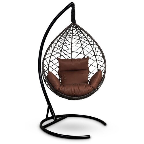 Подвесное кресло-кокон ALICANTE коричневый + каркас (шоколад подушка)