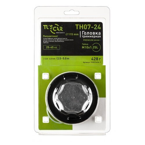 Головка триммерная TUSCAR TH07-24, гайка M10*1,25L, Premium