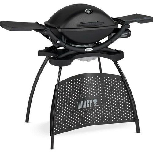 Гриль газовый Weber Q 1200 Black Line, черный на подставке