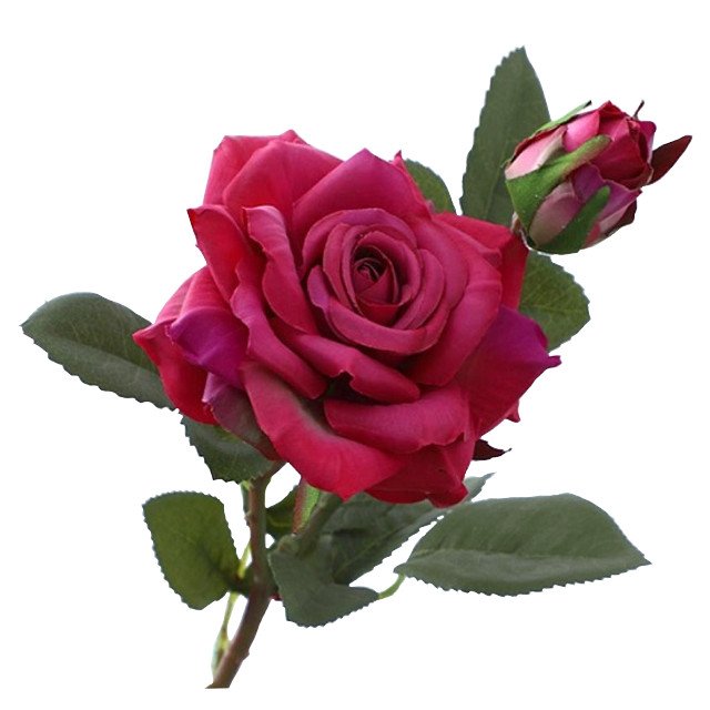 растение искусственное Роза красная 47см