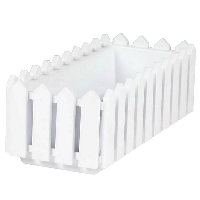 ящик балконный с поддоном Лардо 8л 47х19х16см белый пластик