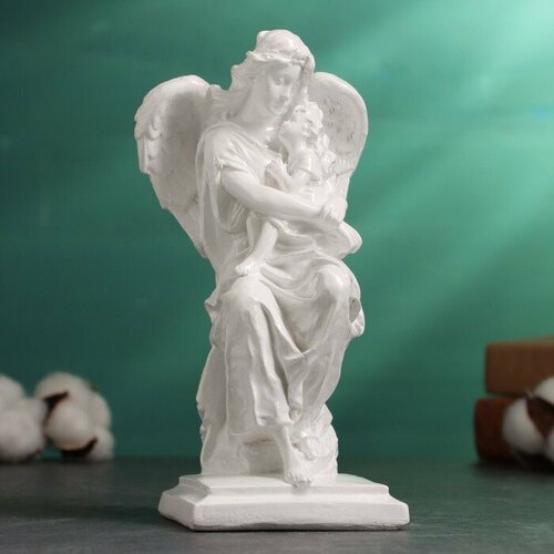 Фигура 'Ангел с ребенком' 21х12см, белая