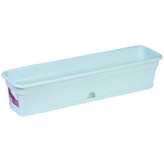 ящик балконный с нижним поливом, 40 см, пластик, цвет: мрамор