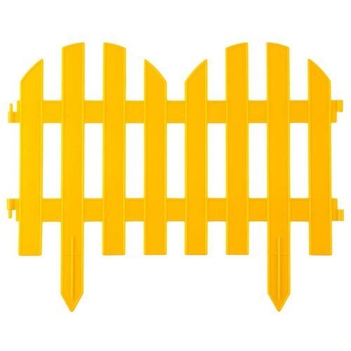 Забор декоративный GRINDA Палисадник 422205, 3 х 0.43 х 0.28 м, желтый