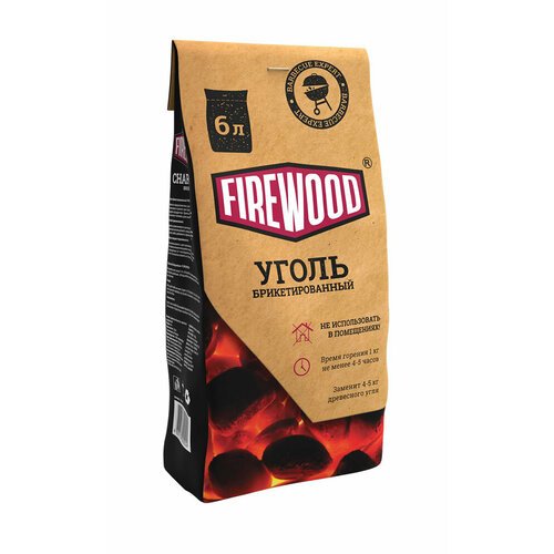 Уголь брикетированный Fire Wood 6л