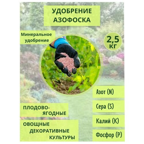 Азофоска, удобрение, 2,5 кг