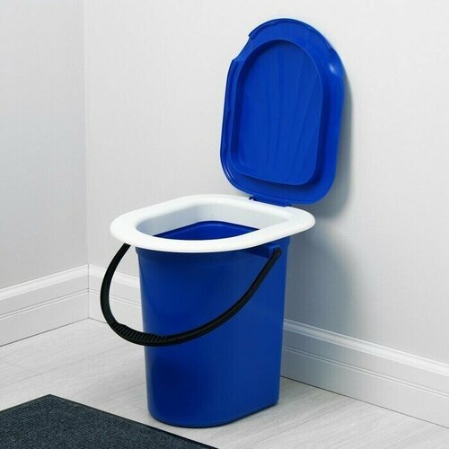 Ведро-туалет, h 38 см, 18 л, съемный стульчак, синее