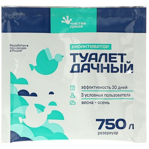 Чистая среда Биоактиватор Туалет дачный, для резервуара 750 л, 0.3 л/, 0.3 кг, 1 уп.