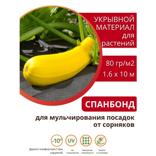 Укрывной материал с УФ Агротекс 80 г/м Ш 1,6м Д 10м (черный)