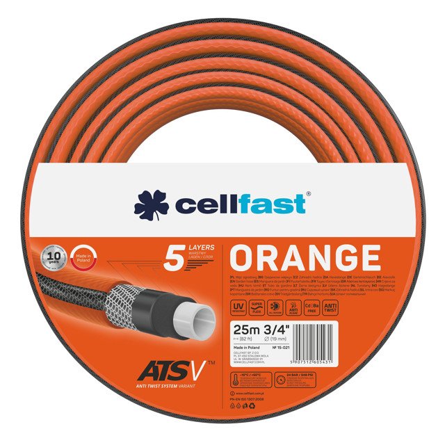 шланг CELLFAST Orange 3/4' 25м 24Бар