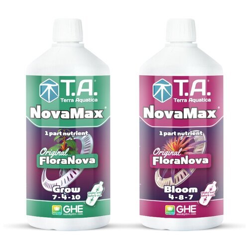 Комплект удобрений Terra Aquatica FloraNova (NovaMax Grow + NovaMax Bloom) 2шт по 1л (GHE FloraNova)