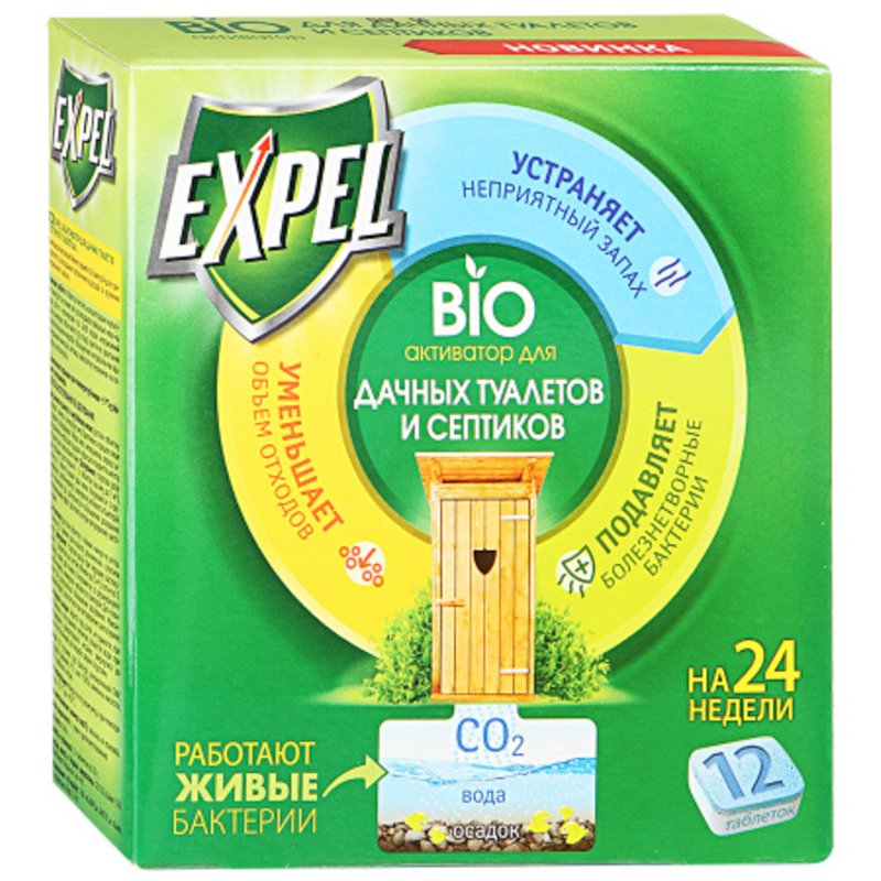 Биоактиватор Expel для дачных туалетов 12 шт