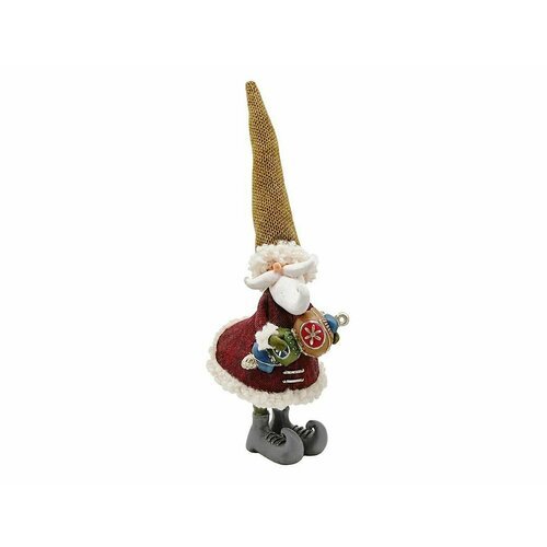 Декоративная фигурка гном С игрушкой в оливковой шляпе, полистоун, 33 см, EDG 684801-74-1