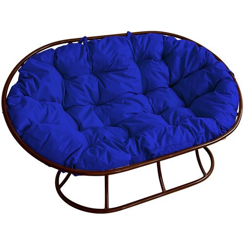 Диван m-group мамасан коричневый, синяя подушка