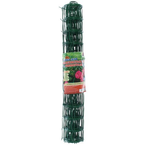 Решетка садовая, размер ячейки 90х90 мм, высота 100 см, цвет хаки