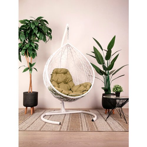 Кресло кокон M-GROUP Капля с ротангом, 98х186 см, до 120 кг