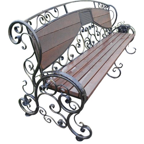Кованая скамейка садовая, металлическая скамья, лавочка для дачи МА-15