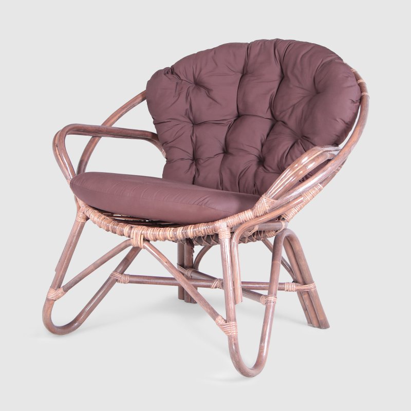 Кресло Rattan grand Comfort с подушкой medium brown