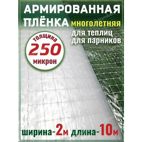 Пленка армированная для теплиц парников плотная 250мкм 2х10м