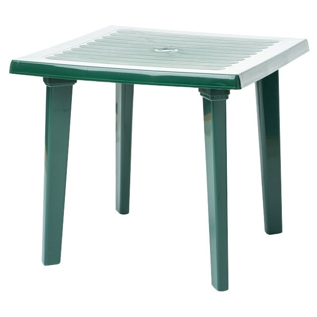 стол квадратный 80х80х72см пластик темно-зеленый