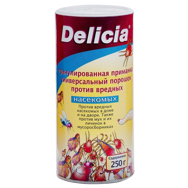 Порошок Delicia гранулированная приманка против вредных насекомых, 250 г