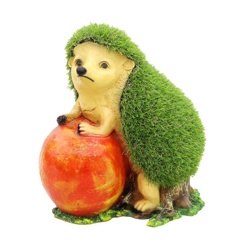 Декоративная садовая фигура покрытая травой Тпк полиформ Ежик с яблоком 38см