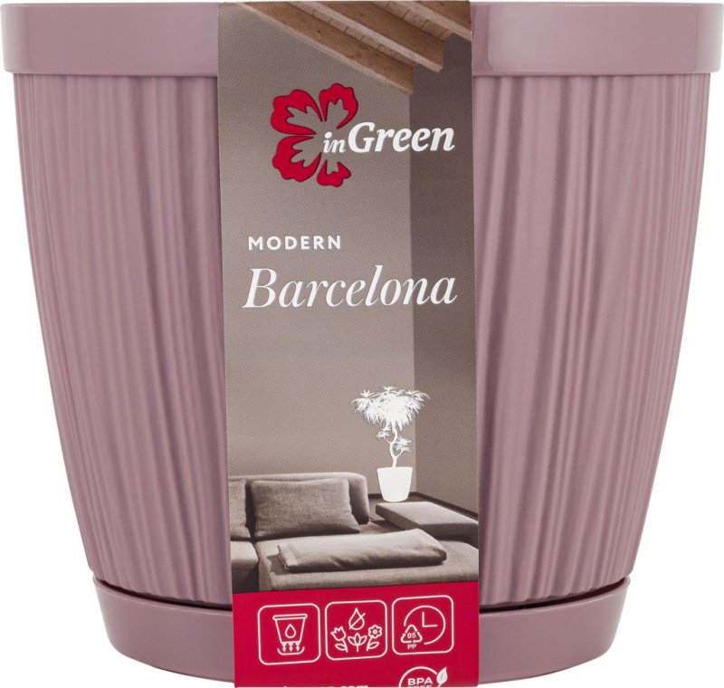 Горшок для цветов 'InGreen' Barcelona Морозная слива 1,8л