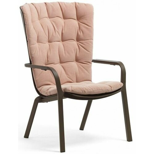 Лаунж-кресло пластиковое с подушкой Nardi Folio табак 003/4030053/3630001066 розовый