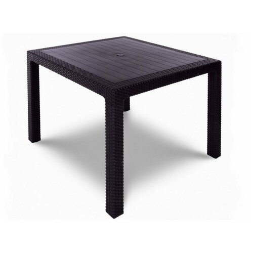 Стол обеденный квадратный TWEET Quatro Table плетеный под искуственный ротанг