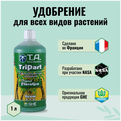 Удобрение GHE Flora Grow 1л (Terra Aquatica TriPart Grow)