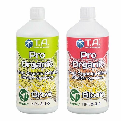 Комплект удобрений Terra Aquatica: Pro Organic Grow + Pro Organic Bloom (2 шт. по 1 л)