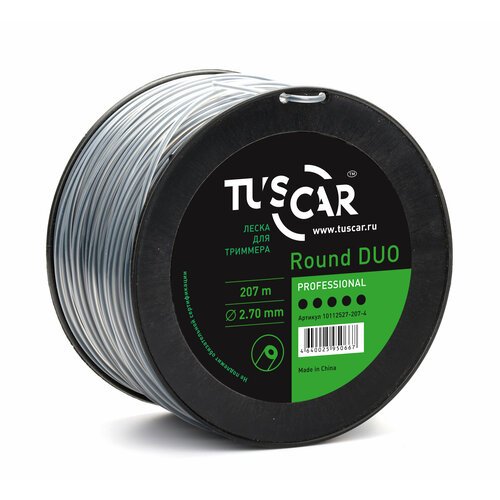 Леска для триммера TUSCAR Round DUO Professional, 2.7mm*207m